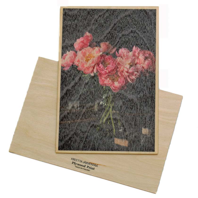 Puinen kortti Kreetta Järvenpää Plywood Print Few Things I like A6 postikortti