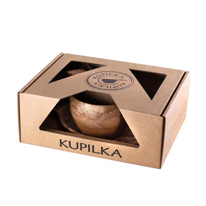 Kupilka kuksa lahjapakkaus ruskea ekologinen lahja