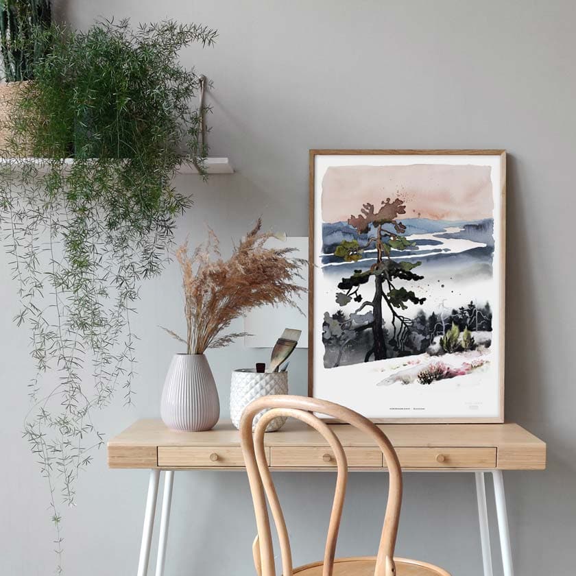 Luonto juliste suomalainen maisema Kuninkaanlaavu Ounasjoki Rovaniemi Ester Visual