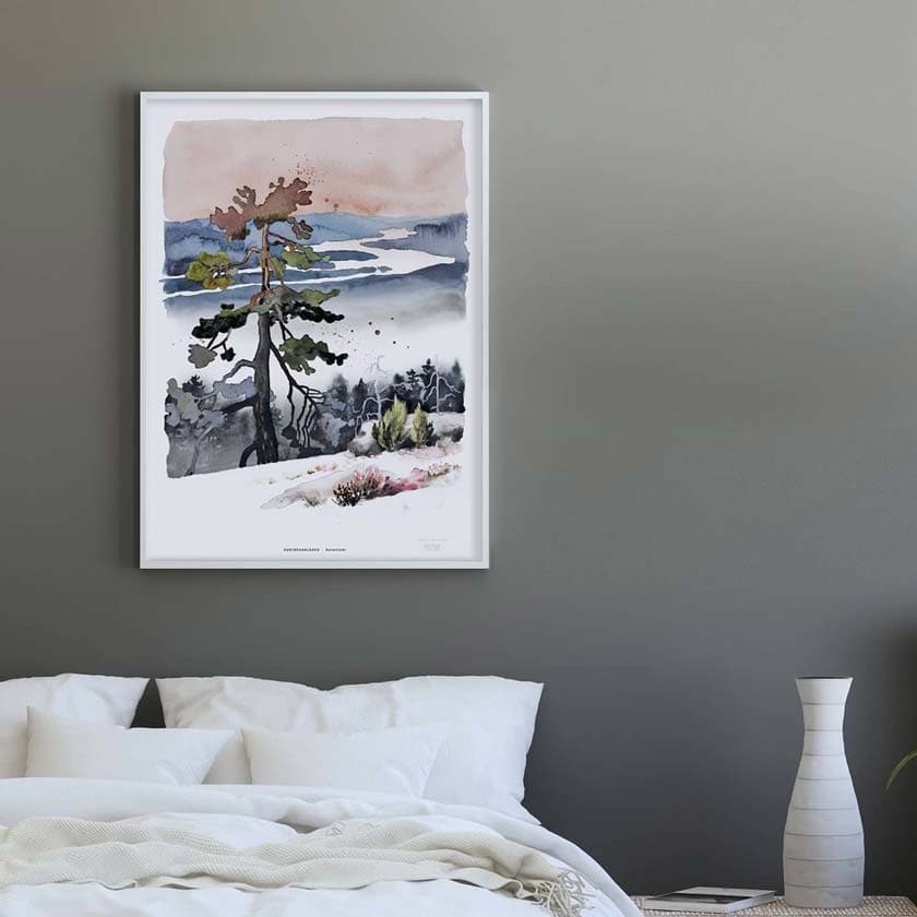 Luonto juliste suomalainen maisema Kuninkaanlaavu Ounasjoki Rovaniemi Ester Visual