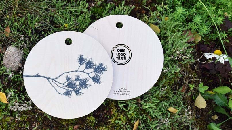 Liikelahjat omalla logolla suomalaisesta puusta