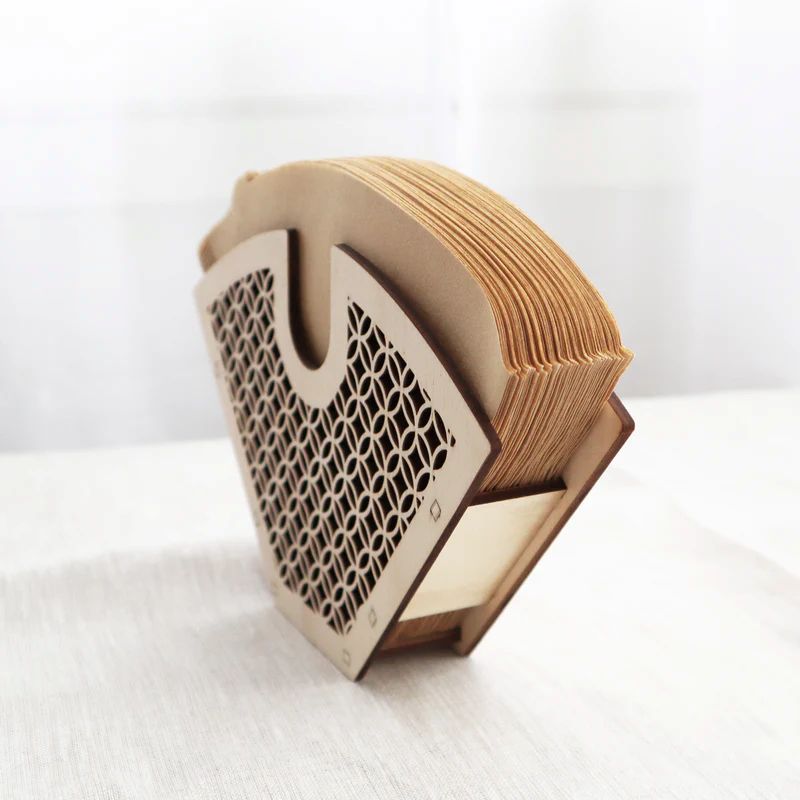 Holz Pitsi Spitze Kaffeefiltertütenhalter, auf dem Tisch oder an den Wand hängen, für Kaffeeliebhaber, The Finland Shop