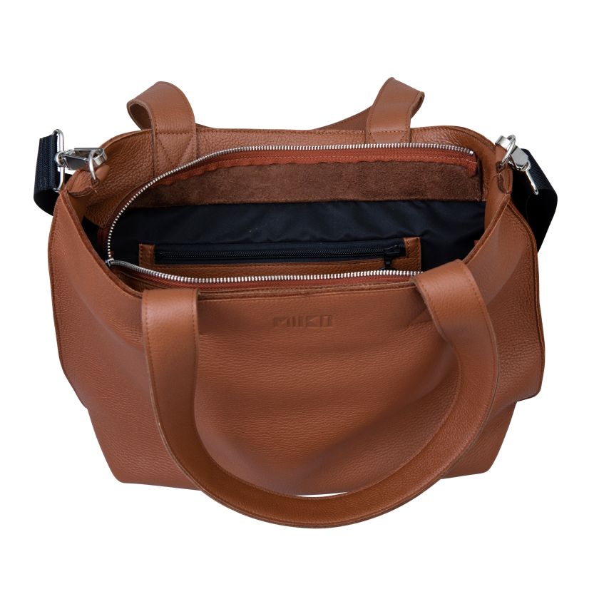 Braune Laptoptasche aus Elchleder für Alltag und Arbeit, hergestellt in Finnland aus Elchleder, Miiko Design