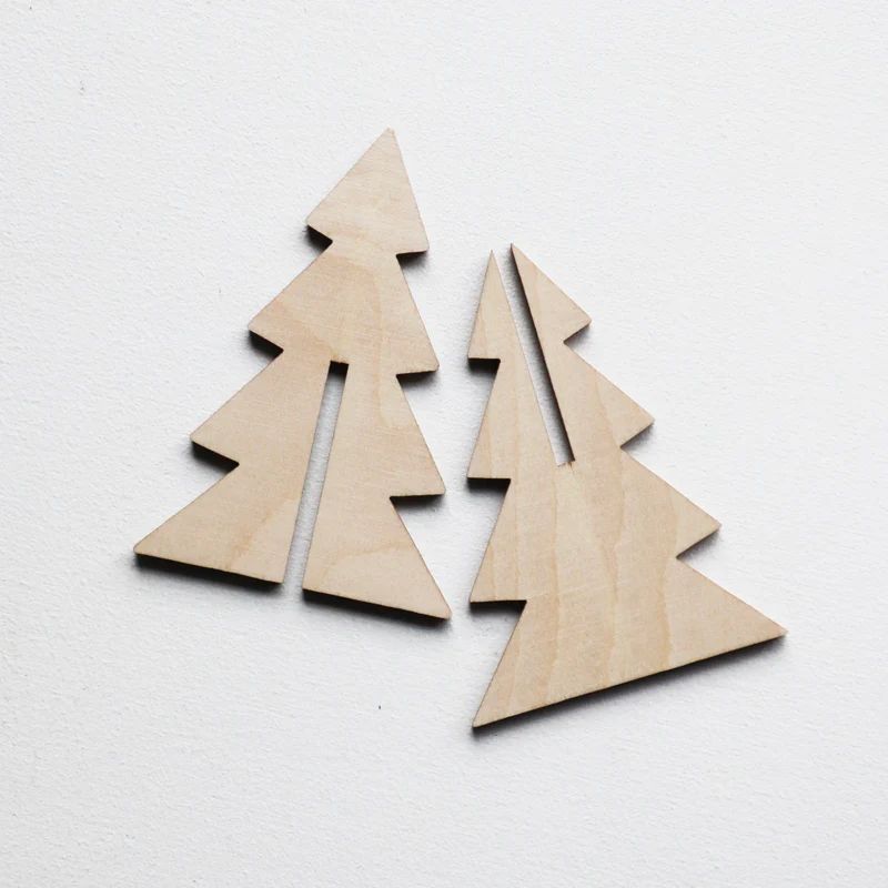 Skandinavische Weihnachtsdekoration, Kleiner Holz Weihnachtsbäume 2 Stück für den Tisch, Design aus Finnland Weihnachten, The Finland Shop