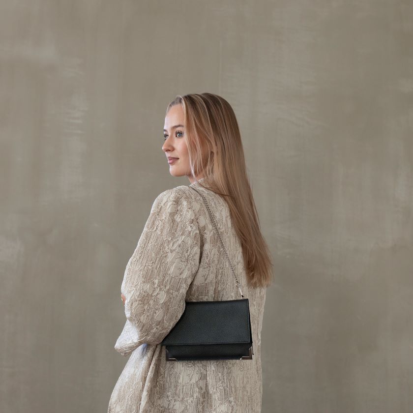 Välke Elchleder Handtasche, schwarz