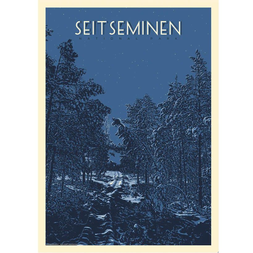 Seitsemisen kansallispuisto, Suomen kansallispuistot juliste, Vuoma Company