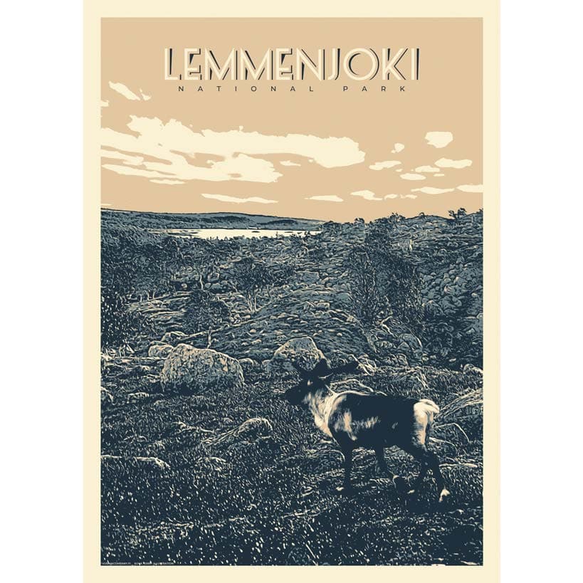 Lemmenjoki Nationalpark in Finnland, Poster 50 x 70 cm, hergestellt in Finnland