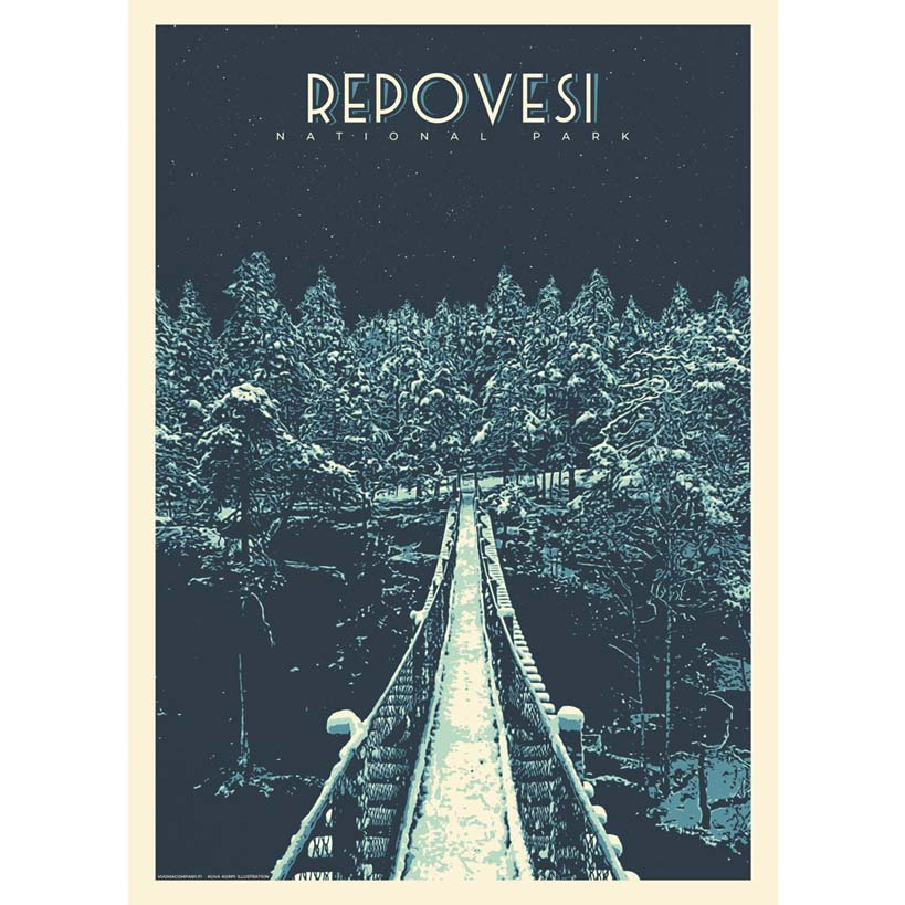 Repoveden kansallispuisto, Suomen kansallispuistot juliste, Vuoma Company