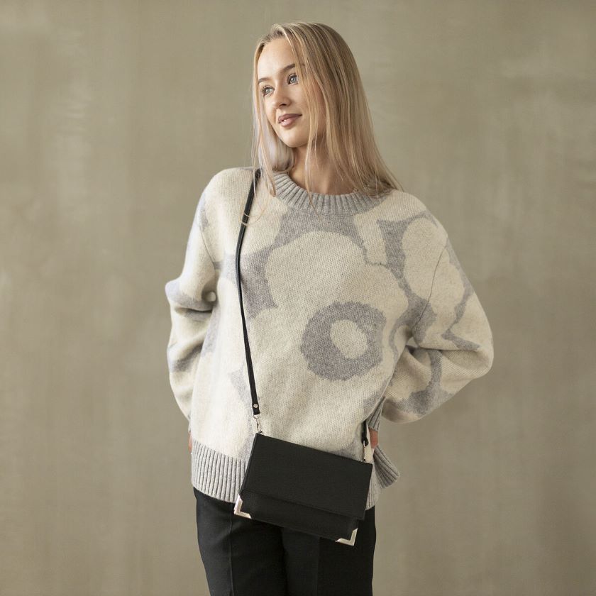 Välke Elchleder Handtasche, schwarz