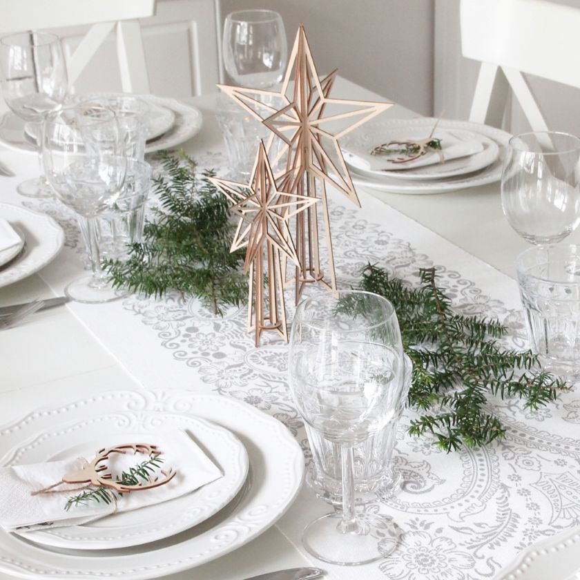 Puinen tähtikoriste kattauksiin ja asetelmiin, Koivukristalli latvatähti - Valona