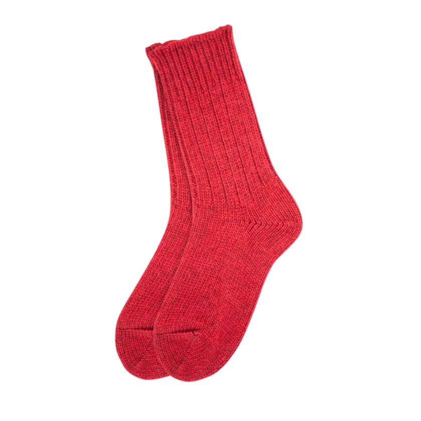Rote Wollsocken für zu Hause und Outdoor-Aktivitäten, hergestellt in Finnland, The Finland Shop