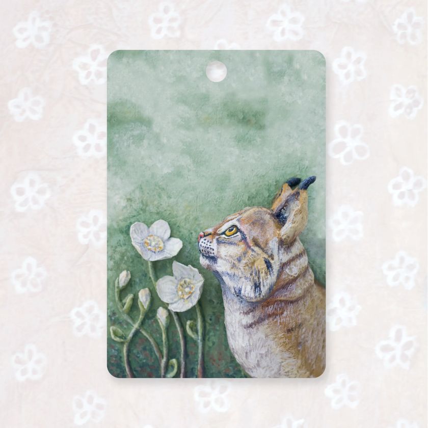 Winterzauber Luchs Schneidebrett aus finnischer Birke, hergestellt in Finnland, Für alle, die Süßes lieben, The Finland Shop