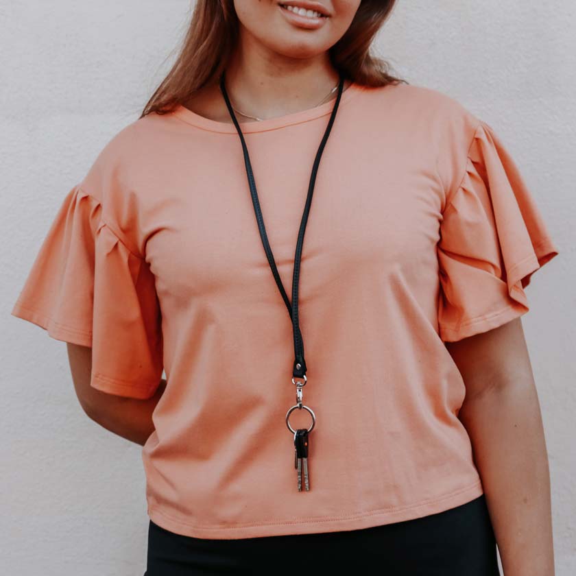 avainnauha nahkainen kotimainen turvallinen ruskea musta miiko design