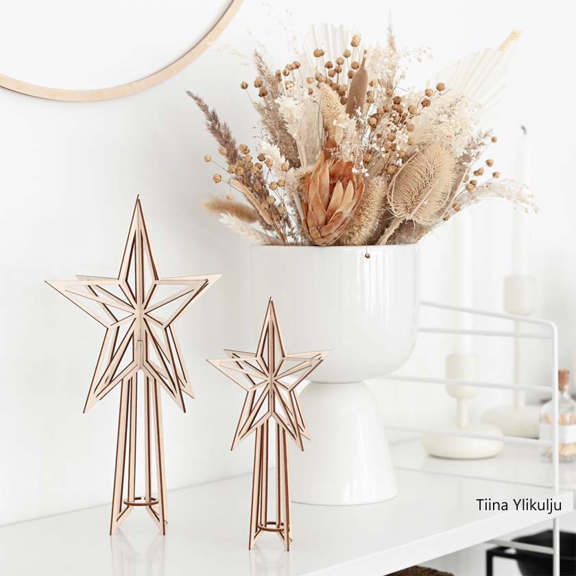 Puinen latvatähti Tiina Ylikulju Valona design