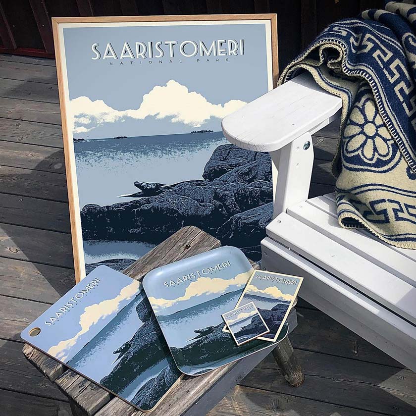 Saaristomeri kansallispuisto tarjotin juliste ja leikkuulauta
