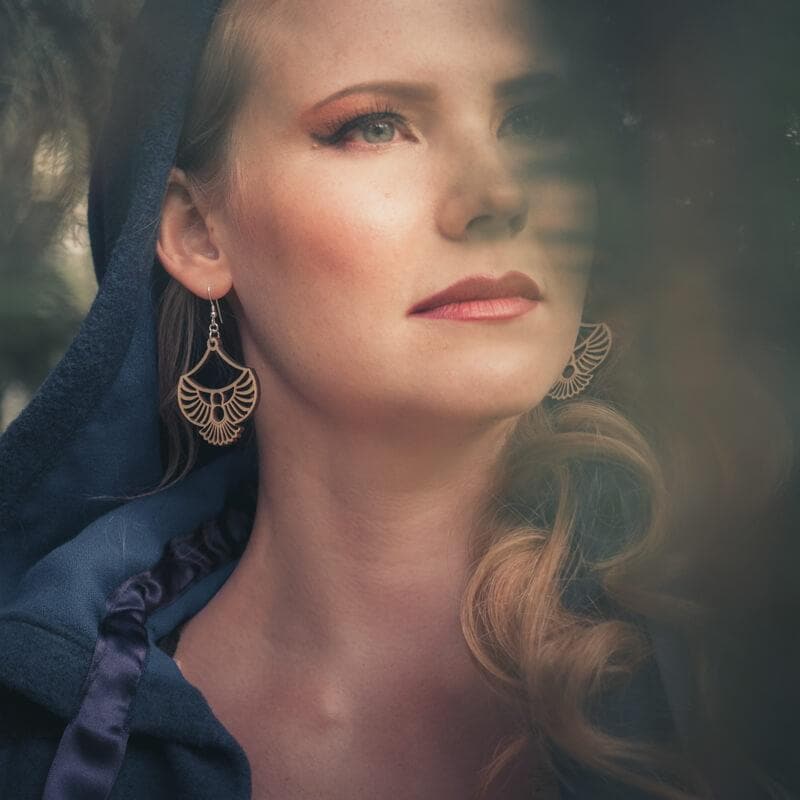 Sanninco Kuukkeli puiset korvakorut suomalainen design Kuhmo