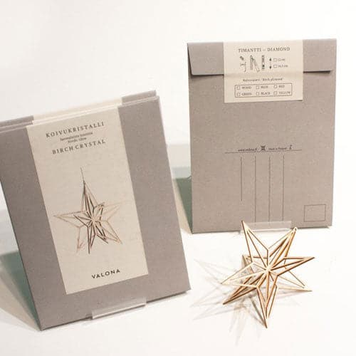 Valona design Koivukristalli tähti puunvärinen